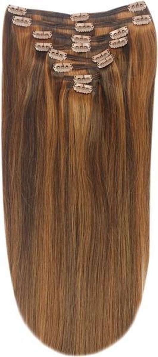 Remy Human Hair extensions straight 18 - bruin / blond 4/30