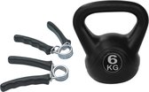 Tunturi - Fitness Set - Knijphalters 2 stuks - Kettlebell 6 kg