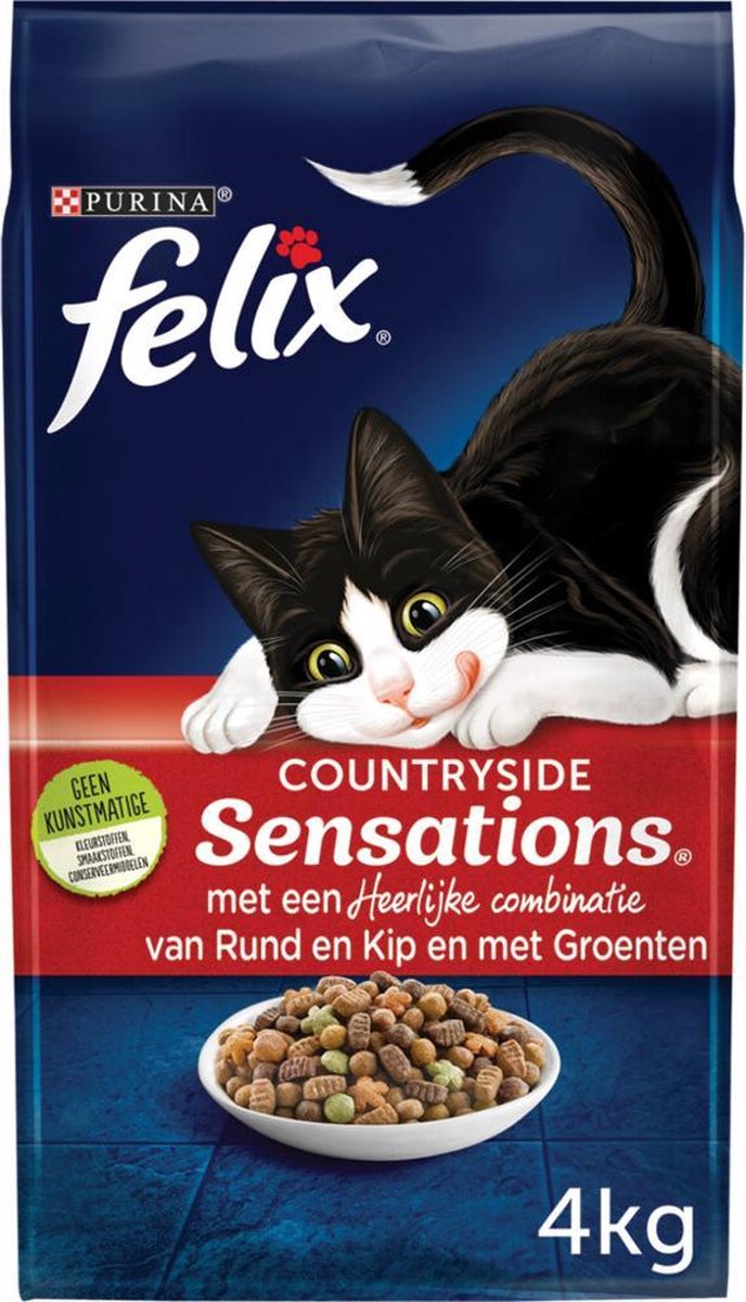 Felix Countryside Sensations - Kattenvoer - Rund, Kip & Groenten - 4 x 4kg  | bol.com