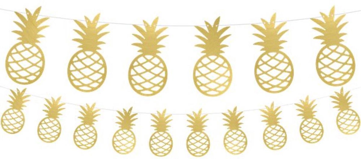 PartyDeco - Slinger Ananas Goud (2 meter)