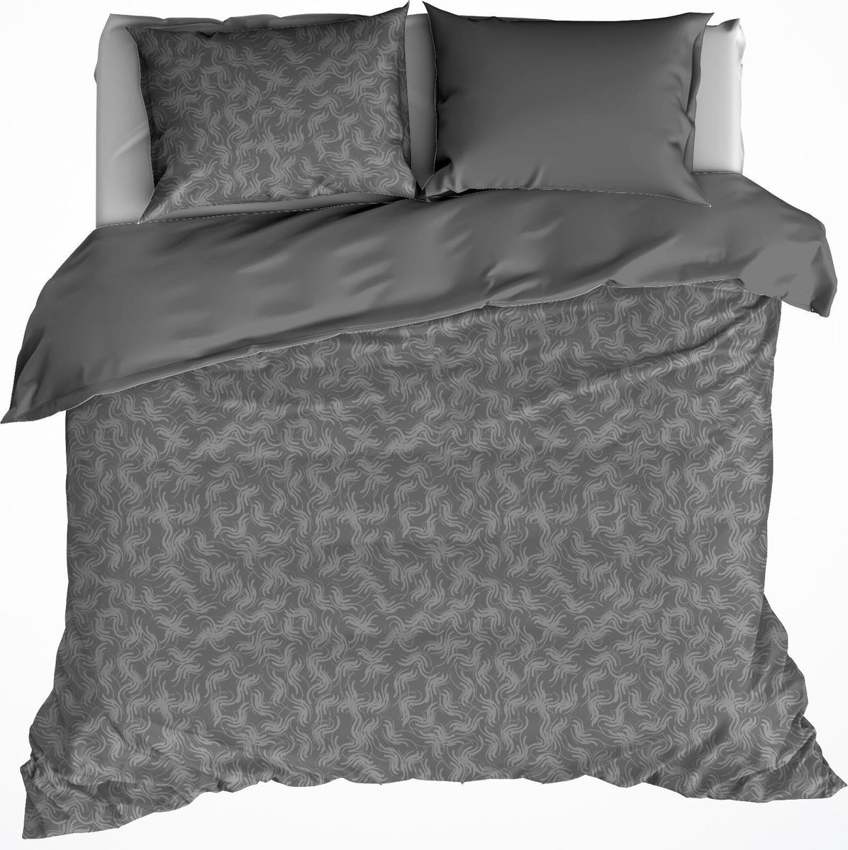 De Witte Lietaer Dekbedovertrek Katoen Flanel Alvaro - Lits Jumeaux - 240 x 220 cm - Grijs