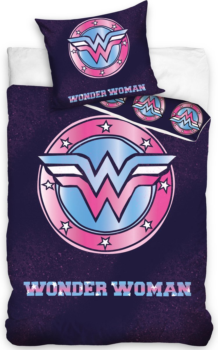 DC Comics Dekbedovertrek Wonder Woman - Eenpersoons - 140 x 200 cm - Katoen Paars