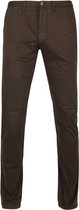 Suitable - Chino Sartre Donkerbruin - Slim-fit - Chino Heren maat 54