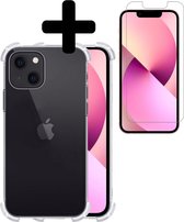 iPhone 13 Mini Hoesje Siliconen Shock Proof Case Met Screenprotector - iPhone 13 Mini Case Hoesje Cover Transparant Met Screenprotector