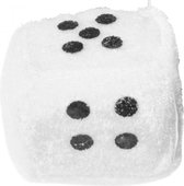 knuffeldobbelsteen 4,5 cm wit