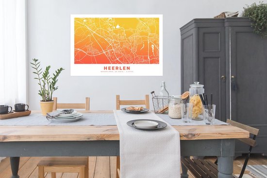 Affiche Plan de la ville - Heerlen - Pays- Nederland - 120x80 cm - Carte