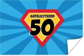 Affiche Anniversaire - Décoration 50 ans - Cape de super-héros - 180x120 cm XXL