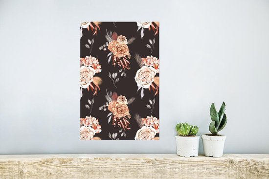 Affiche Roses - Marron - Fleurs - 20x30 cm