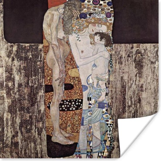 Poster De drie levensfasen van de vrouw - Gustav Klimt - 50x50 cm