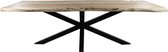 Rechthoekige eettafel SoHo - 240x100x72 - Naturel/zwart - Acaciahout/metal (H-HSM141)