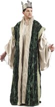 Limit - Koning Prins & Adel Kostuum - Mantel Koning Keizer Middeleeuws Fantasie Rijk Kostuum - groen,wit / beige - Maat 52 - Carnavalskleding - Verkleedkleding