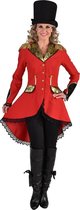 Magic By Freddy's - Circus Kostuum - Jas Circusdirecteur Goud Brokaat Vrouw - rood - Extra Small - Carnavalskleding - Verkleedkleding