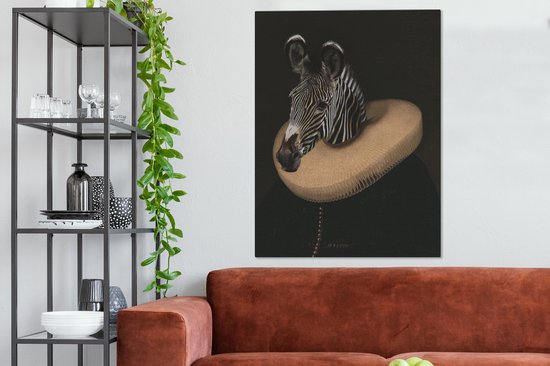 Tableau sur toile Zebra - Maîtres anciens - Art - 90x120 cm - Décoration murale