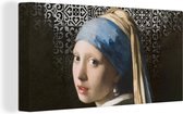 Canvas Schilderij Meisje met de parel - Tegels - Patronen - 80x40 cm - Wanddecoratie