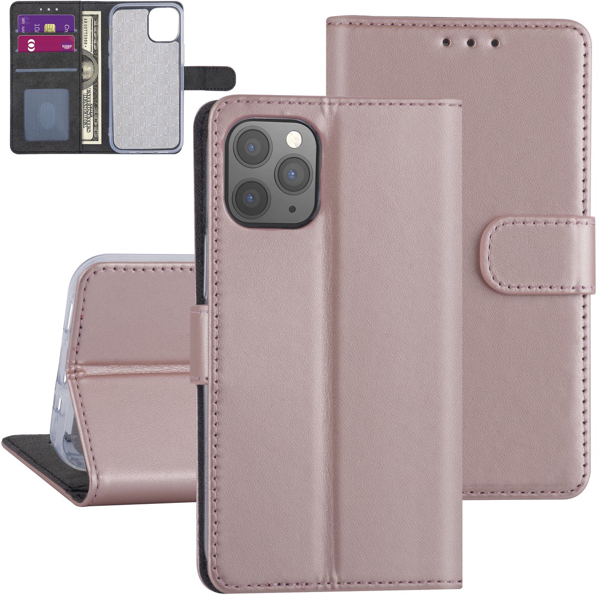 Hoesje voor iPhone 12 Mini - Roze - Book Case - TPU