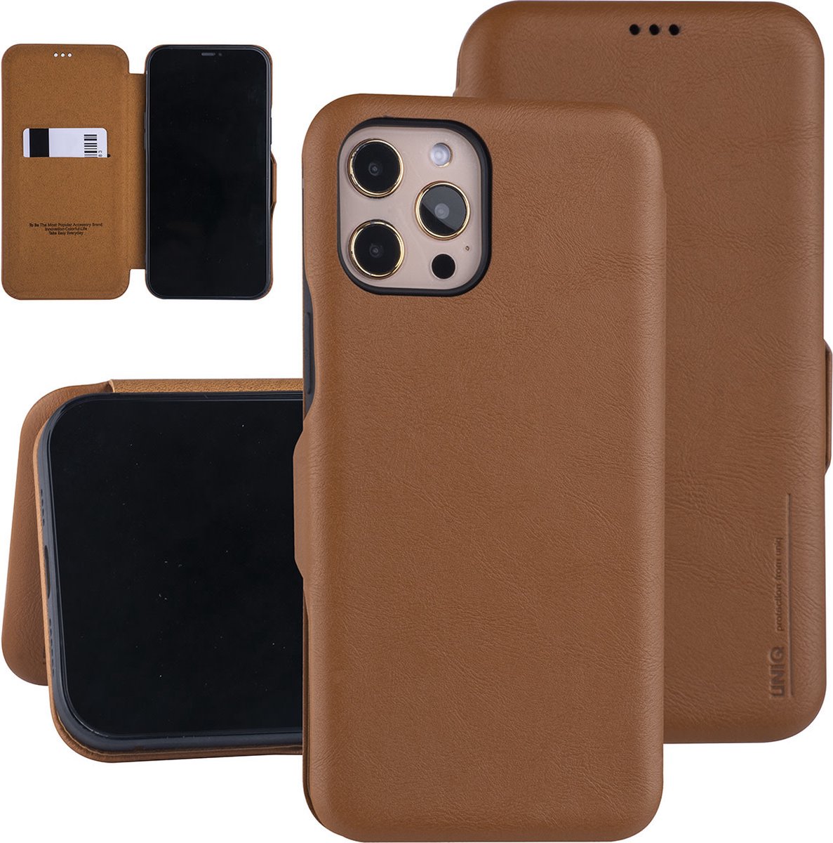 UNIQ Accessory LichtBruin hoesje iPhone 12 Pro Max - Book Case