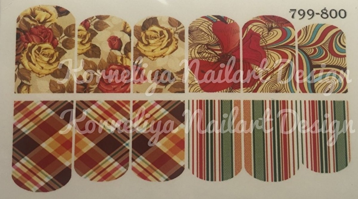 Goedkoopste Water Decal Nail Wrap 799-800