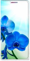Stand Case met foto Motorola Moto G60s Telefoonhoesje Orchidee Blauw