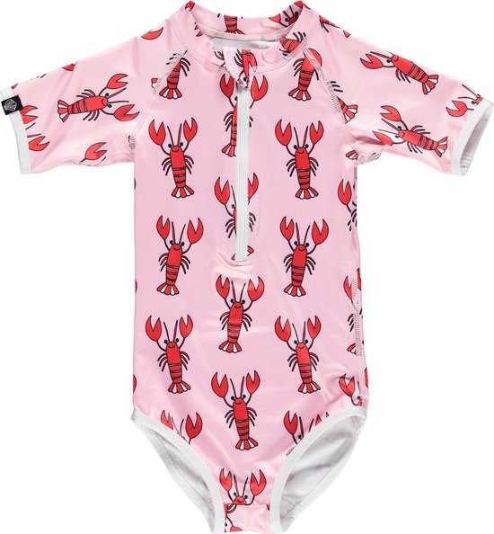 Beach & Bandits - UV-badpak voor meisjes - Lazy Lobster - roze/rood