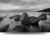 Maison de France - Canvas Stones - zwartwit - canvas - 120 x 180 cm
