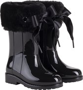 Igor - Regenlaarzen voor meisjes - Campera Charol Soft hoogglans met strik - Zwart - maat 26EU