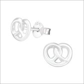 Aramat jewels ® - Zilveren keltische oorbellen knoop 925 zilver 7x6mm