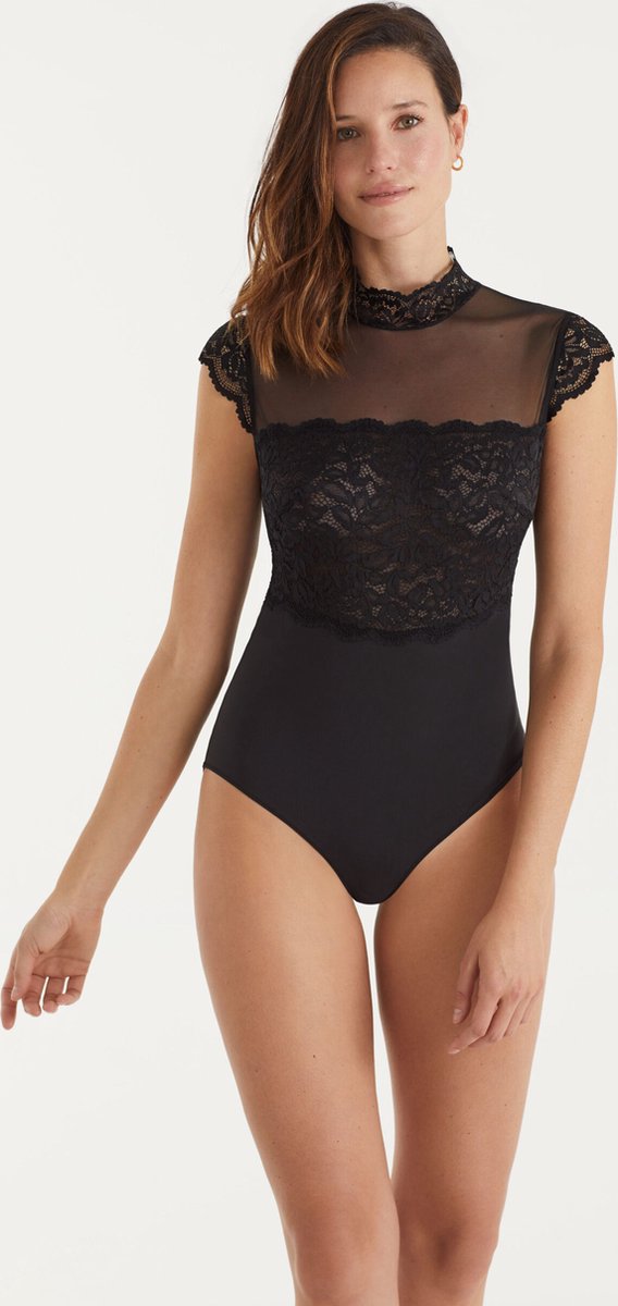 Promise - Blair Body Korte Mouw - maat S - Zwart - Dames