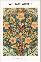 Walljar - William Morris - Rose Wreath - Muurdecoratie - Poster met lijst