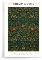 Walljar - William Morris - Violet and Columbine II - Muurdecoratie - Poster