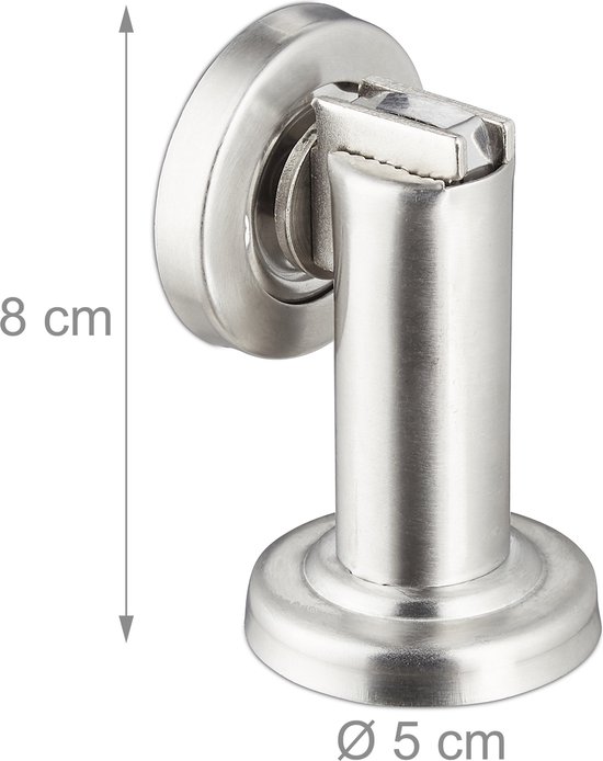 Relaxdays 10x butée de porte à l'intérieur - aimant de retenue de porte en acier inoxydable - pour montage mural