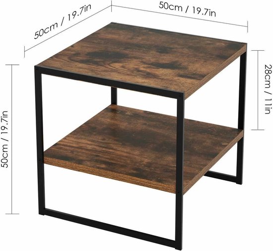 BOFENG Ronde bijzettafel, set van 2 bijzettafels voor woonkamer
