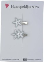 Haarspeldjes stars - kerstcollectie - glitters - ster - sterren - zilver - set van 2