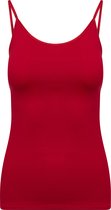 RJ Bodywear Pure Color dames spaghetti top (1-pack) - hemdje met smalle verstelbare bandjes - donkerrood - Maat: XL