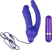 Dubbele Realistische Vibrator - Paars - Sextoys - Vibrators - Vibo's - Vibrator Speciaal