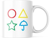 Squid Game Mok:  Player Symbols | Grappige mok | Grappige Cadeaus | Koffiemok | Koffiebeker | Theemok | Theebeker