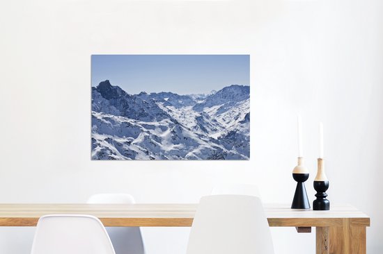 Montagnes enneigées en hiver Aluminium 60x40 cm - Tirage photo sur aluminium (décoration murale en métal)