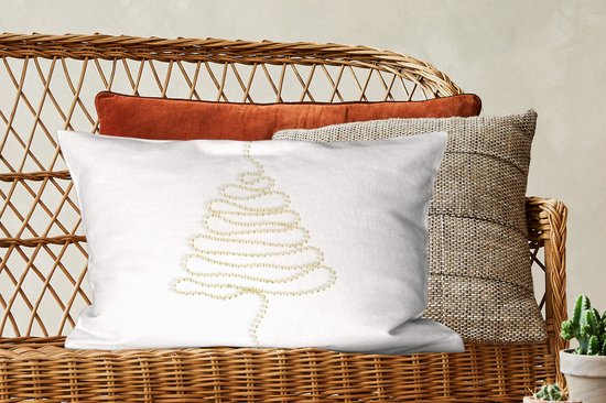 Coussins Coussins décoratifs - Oreillers Salon - 60x40 cm - Hiver - Arbre - Perles
