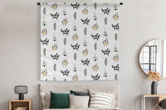 Tapisserie - Tapisserie - Hibou - Citation - Motif - 180x180 cm - Tapisserie