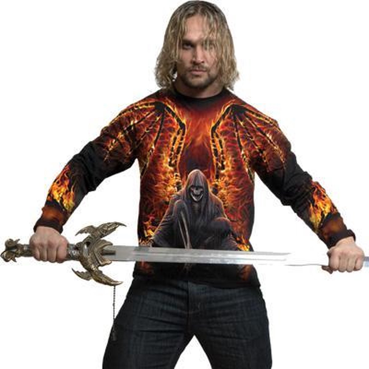 Spiral - FLAMING DEATH Longsleeve shirt - L - Zwart