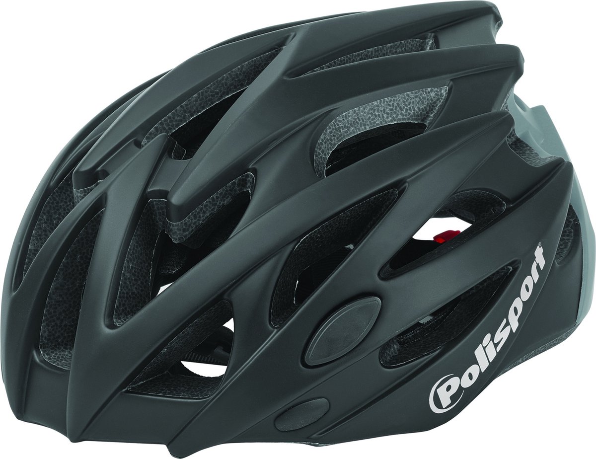Polisport helm Twig mat zwart/ grijs L 58-61cm easy-lock