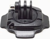 Shop4 - GoPro HERO10 Black / HERO11 Black / HERO11 Black Mini - Helm Sticker - met Roterende Cam-aansluiting Zwart