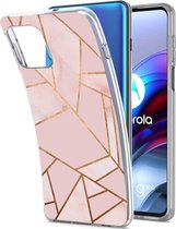 iMoshion Design voor de Motorola Moto G100 hoesje - Grafisch Koper - Roze / Goud
