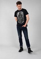 DEELUXE T-shirt met foto van een schedel  GUNS Black