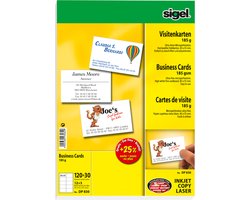 Sigel - visitekaartjes - wit - 85x55 mm - 185 gram - 150 stuks - SI-DP830