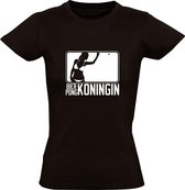 Bier Pong Koningin | Dames T-shirt | Zwart | Drankspel | Feest | Kampioen | Beer Pong | Sport