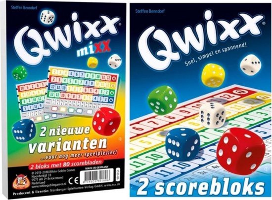 Spellenbundel - 2 stuks - Dobbelspel - Qwixx Mixx & 2 extra scoreblocks cadeau geven