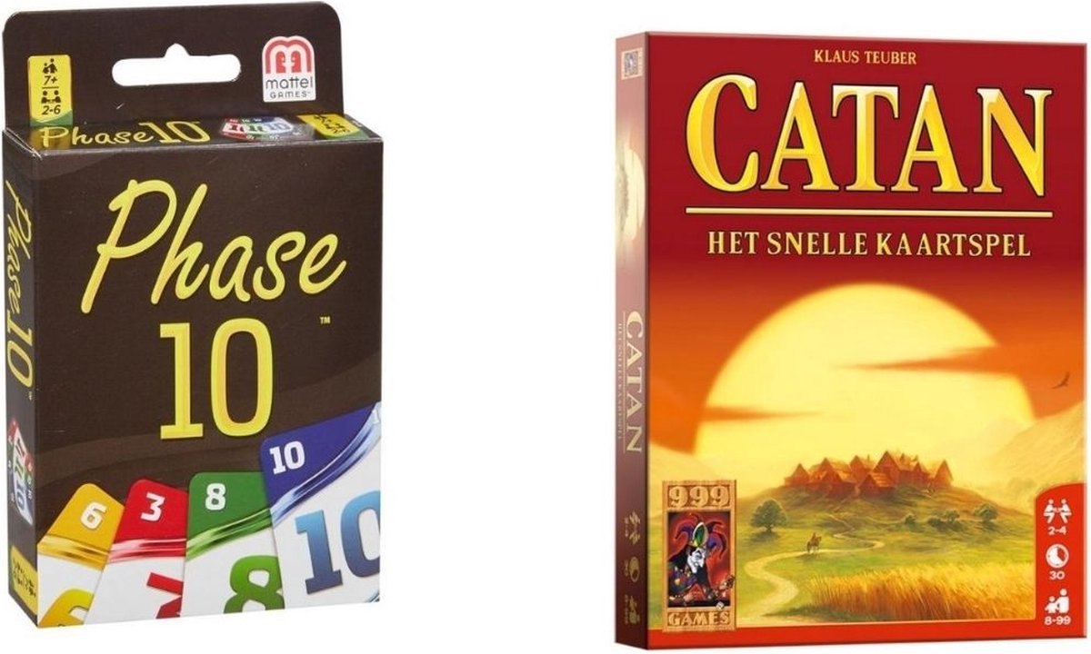 Spellenbundel - Kaartspel - 2 stuks - Phase 10 & Catan: Het Snelle Kaartspel