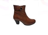 Manlisa mt 38 lederen plooi haklaarzen 6 cm cognac W132-105