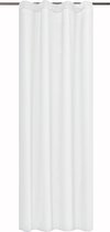 JEMIDI Kant-en-klaar verduisterend gordijn - Gordijn met plooiband 140 x 245 cm - Voor op gordijnen rail - Wit