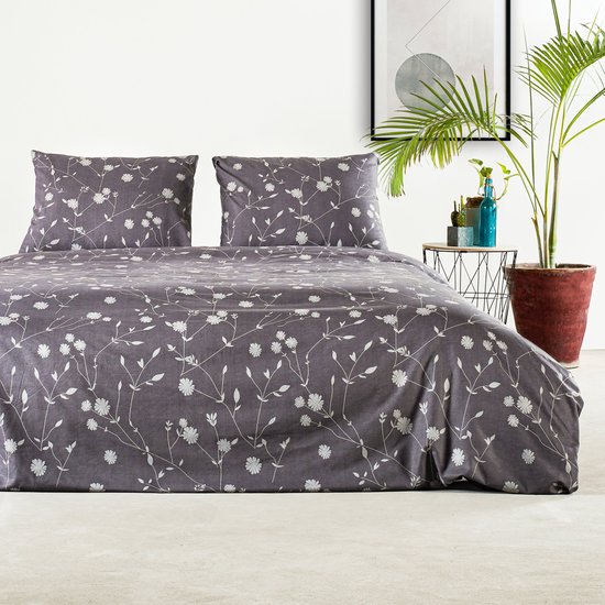 Charm & Co Memory - Dekbedovertrek - Lits-jumeaux - 240 x 200/220 - Antraciet